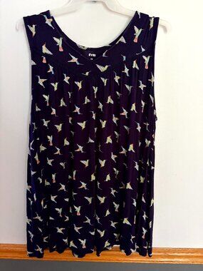 Evri Women's Sleeveless blouse Tank top Flowy Plus Size 2X Birds